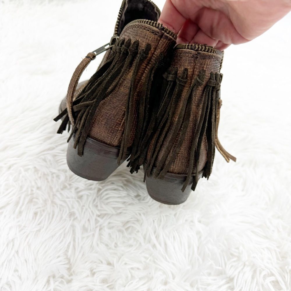 Corral Circle G Fringe Zipper Ankle Cowboy Western Leather Boots - Picture 7 of 10